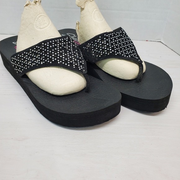 Skechers Yoga Foam Beeded Flip Flops Womens 9 Boho Fast Shipping - Picture 7 of 14